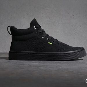 NIB CARIUMA IBI HIGH TOP ALL BLACK KNIT SNEAKER 12 MEN 13.5 WOMENS
